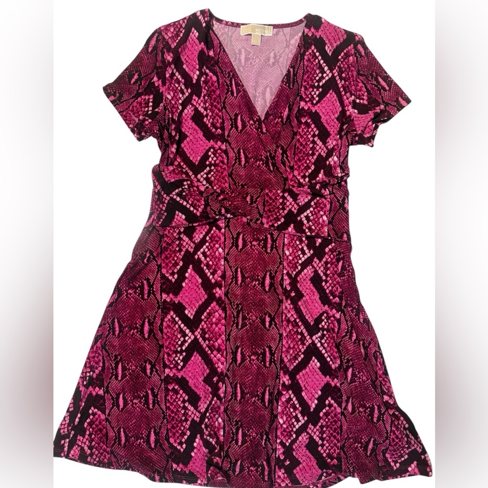 Pink Snake Print  women Dress